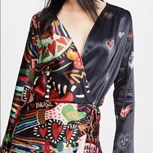 NWOT Farm Rio Carnival Hearts Wrap Dress